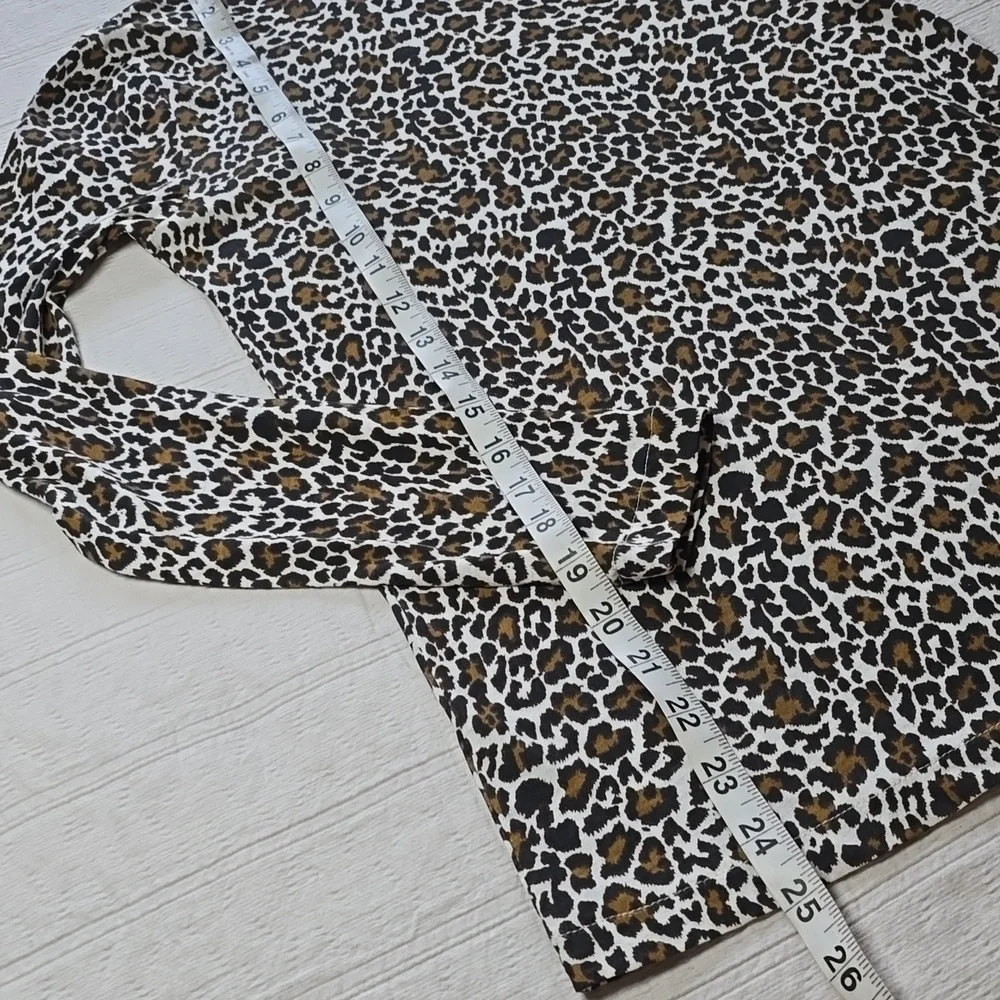 J. Crew Leopard Print Tissue Turtleneck Women's Size XS